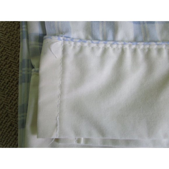 Laura Ashely Hampton Quartet Light Blue Plaid Twin Top Sheet Vintage Country EUC - Picture 3 of 14